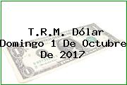 T.R.M. Dólar Domingo 1 De Octubre De 2017