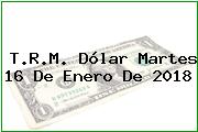 T.R.M. Dólar Martes 16 De Enero De 2018