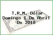 T.R.M. Dólar Domingo 1 De Abril De 2018