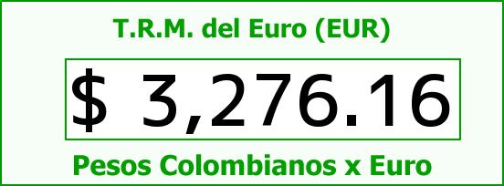 T.R.M. del Euro para hoy Domingo 18 de Octubre de 2015
