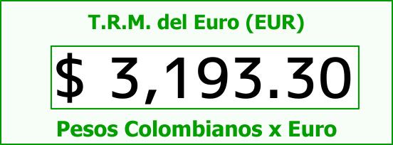 T.R.M. del Euro para hoy Jueves 21 de Septiembre de 2017