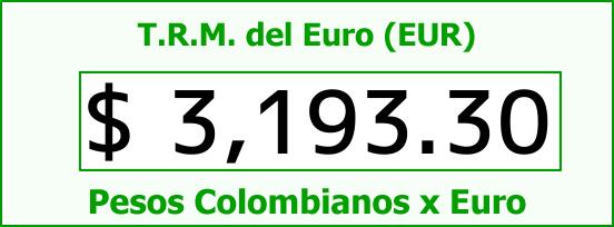 T.R.M. del Euro para hoy Lunes 14 de Agosto de 2017