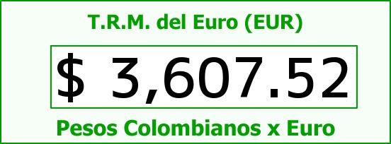ver tasa representativa del mercado del euro en colombia para el lunes 18 de enero de 2016 T.R.M. del Euro para hoy Lunes 18 de Enero de 2016