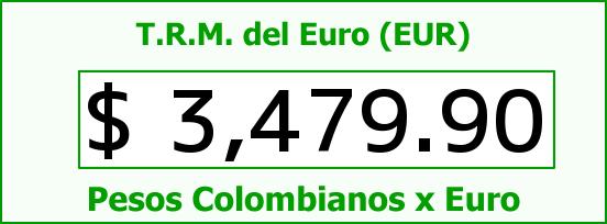 T.R.M. del Euro para hoy Lunes 31 de Agosto de 2015