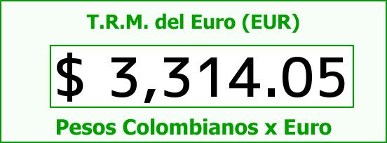 ver tasa representativa del mercado del euro en colombia para el miércoles 19 de agosto de 2015 T.R.M. del Euro para hoy Miércoles 19 de Agosto de 2015