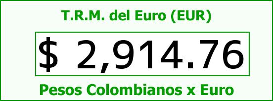 ver tasa representativa del mercado del euro en colombia para el sábado 6 de junio de 2015 T.R.M. del Euro para hoy Sábado 6 de Junio de 2015