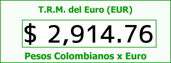 T.R.M. del Euro para hoy Sábado 6 de Junio de 2015