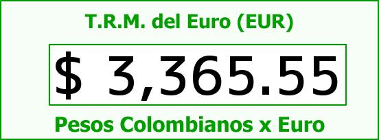 T.R.M. del Euro para hoy Sábado 7 de Mayo de 2016